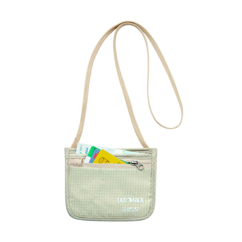 Skin ID Pocket RFID Block Bolsa para el cuello con bloqueador RFID