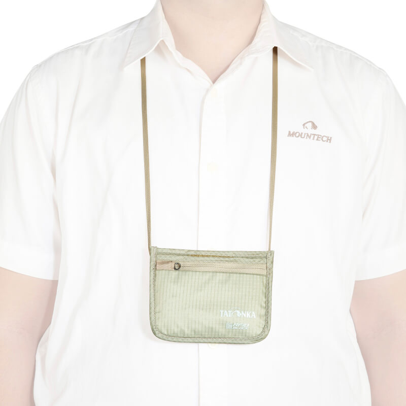 Skin ID Pocket RFID Block Bolsa para el cuello con bloqueador RFID
